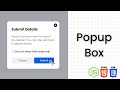 Create Animated Popup / Dialog Box using HTML CSS and JS