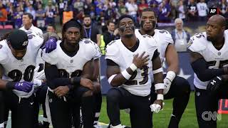 Ravens, Jaguars players kneel during national anthem