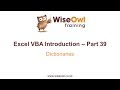 Excel VBA Introduction Part 39 - Dictionaries