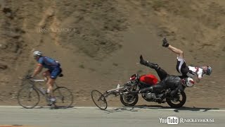 Shocking Motorcycle Crash into Bicycles