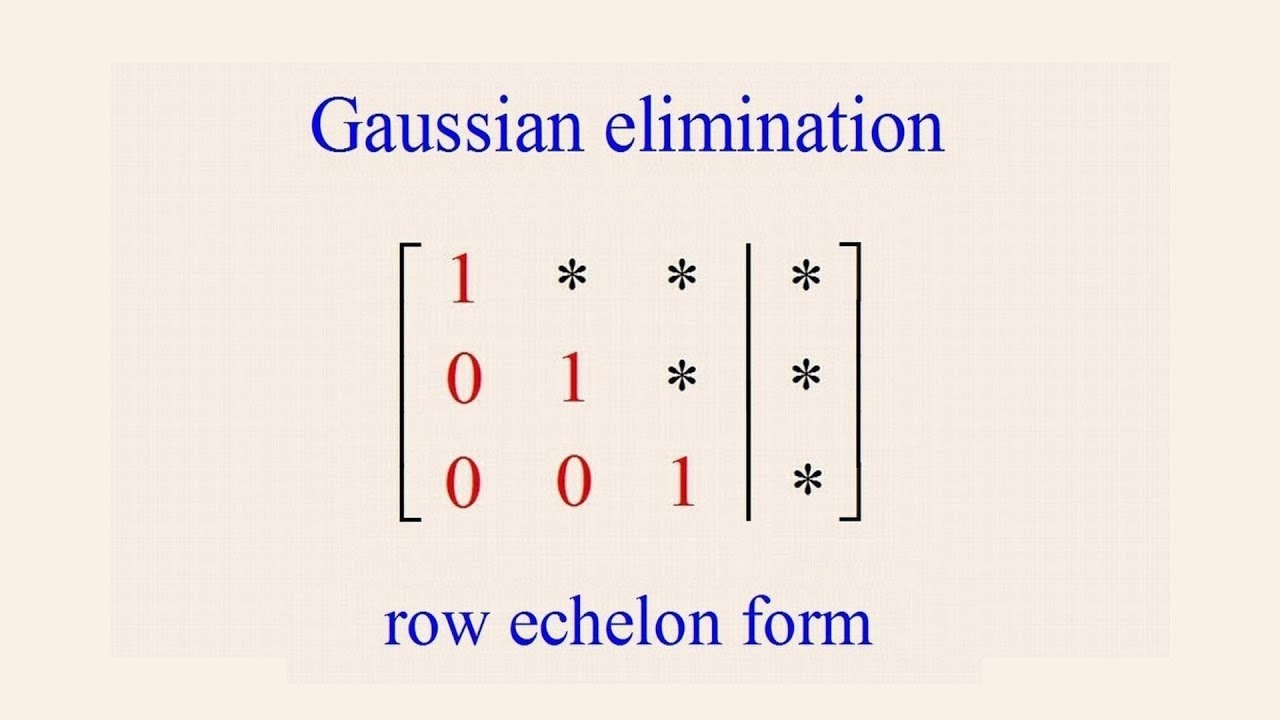 Linear Algebra , Gaussian Elimination شرح CH 1 - YouTube