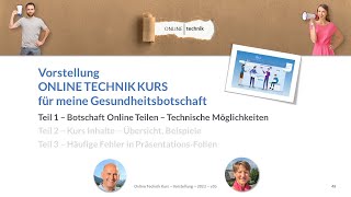 Botschaft Online Teilen - Technische Möglichkeiten - Vorstellung 1 - Online Technik Kurs