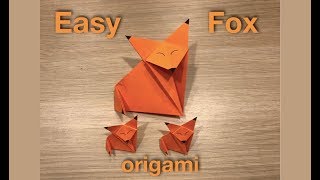 Easy origami fox instructions - how to make a fox out of paper, tutorial step by step.