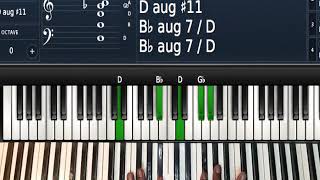 F sharp/ G flat chords. Walkup from the 1 to the 3. 3-6-2-5-1