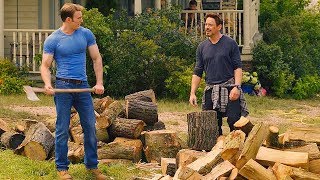 Tony Stark And Steve Rogers Chopping Wood Scene - Avengers Age Of Ultron 2015 Movie Clip Hd