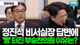 정진석 비서실장 답변에...웃참실패, 도대체 뭐라고 했길래?