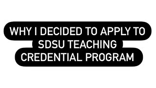 SDSU teaching credential video