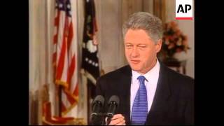 USA: WASHINGTON: BILL CLINTON & TONY BLAIR JOINT RADIO BROADCAST