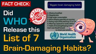 FACT CHECK: Did WHO Release this List of 7 Brain-Damaging Habits?