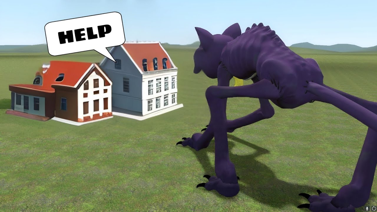 Catnap Vs Houses Poppy Playtime Chapter 3 Garry S Mod Youtube