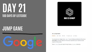 GOOGLE INTERVIEW QUESTION | Jump Game (LeetCode problem 55)