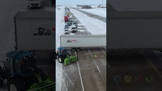 Rescuing Jackknife Semi Blocking Interstate in Winter Storm