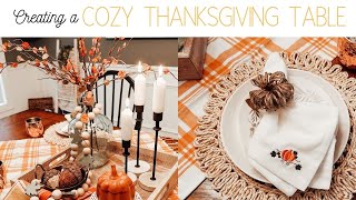 COZY THANKSGIVING TABLESCAPE IDEA | DIY TABLE DECOR IDEAS