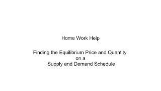 Finding the Equilibrium Price and Quantity on Supply and Demand Schedule