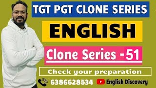 🔥TGT PGT CLONE SERIES 🎯Check Your Preparation | Series -51 | Bhupesh Sir | English Discovery