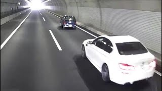 新東名！基本がわかってない無灯火軽自動車の追越車線ダラダラ走り！