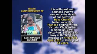 Baya Charles ~ Short Obituary