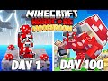 I Survived 100 DAYS as a MOOSHROOM in HARDCORE Minecraft!