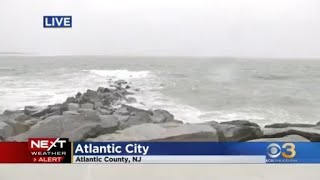 Wintry mix near the shore in Atlantic City