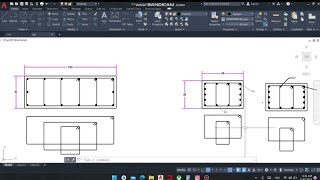 رسم تسليح العمود و تفريد حديد الكانات Autocad#