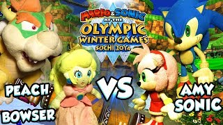 ABM: Bowser \u0026 Peach Vs Sonic \u0026 Amy !! Hole In One Curling!! Sochi 2014 Olympic Games!! ᴴᴰ