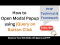 How to Open Modal Popup using jQuery on Button Click || how to open modal pop up using jQuery