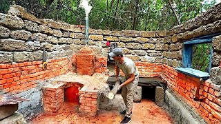 Building a Stone House | Warm and Cozy Shelter with Stove | Secret Bushcraft Construction