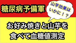 【検証実験】糖尿病予備軍 お好み焼きと山芋3を食べての血糖値測定