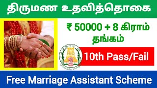 Thalikku Thangam marriage scheme tamil nadu government free marriage assistance scheme(scholarship)