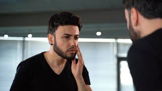 Skincare mask for men. Commercial offer for beauty salons for male.