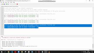Distance between the two points in python | CodeWithSai