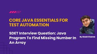 Java Program To Find Missing Number In An Array