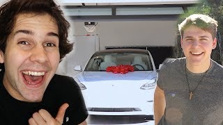 SURPRISING MY BEST FRIEND WITH A NEW TESLA!!
