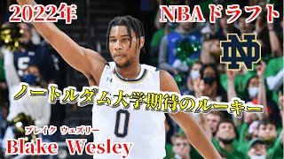 【NBA】2022年ドラフト候補ブレイク・ウェズリーを解説！！【Blake Wesley】