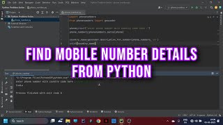 How to Find Mobile Number Details 😱 Python Mini Project #python #coding #java #programming #trending