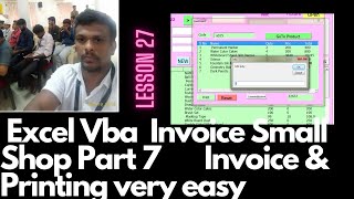 Lesson 27 Excel Vba Invoice Small Shop Part 7 Invoice & Printing very easy