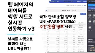 웹 페이지의 데이터를 엑셀 시트로 실시간 연동하기 v3: 날짜를 자동으로 바꿔야 하는 URL 이용하기