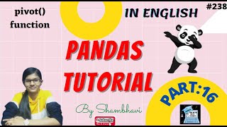 Pandas Tutorial Part:16 pivot() function | statistical function using pandas | python pandas