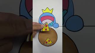 ASMR Pizza Mukbang 먹방 Stop-Motion Animation with Rainbow Friends Blue #shorts #youtubeshorts