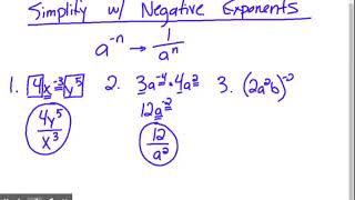 Simplifying Expressions with Negative Exponents