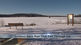 Three soldiers pull ice fisherman from Wisconsin River