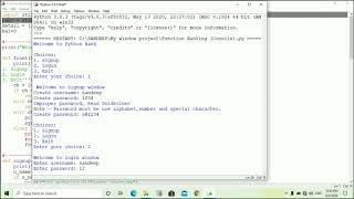 bank project by using dictionary in python