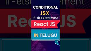 JSX conditional rendering in React JS in Telugu | Learn React JS | React JS in Telugu | JSX in React