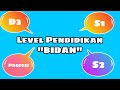 Level Pendidikan Bidan-D3, S1,S2 & Profesi