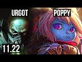 URGOT vs POPPY (TOP) | Rank 3 Urgot, 9/2/6, 900K mastery, 300+ games | NA Challenger | 11.22