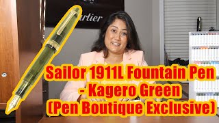 Pen Boutique Exclusive - Sailor 1911 Kagero Green Fountain pen.