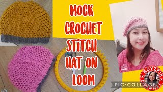 LOOM KNIT HAT /MOCK CROCHET STITCH /Tutorial for beginners / DIY #loomknit #diyloomknit #beanie