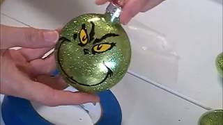 Grinch Glitter Ornaments