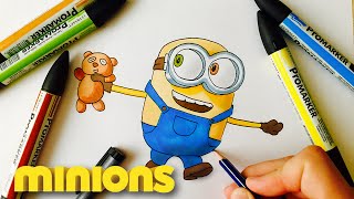 How To Draw Bob and Tim Minion From Minions Easy Step By Step Video Lesson For Beginners