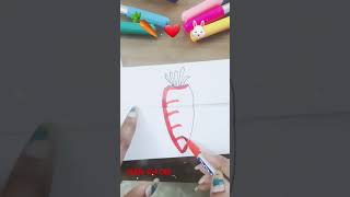 🥕+🐰 ? | Carrot + Bunny Mixing Drawing | #shorts #creativeart #youtubeshort #satisfying #emoji #art